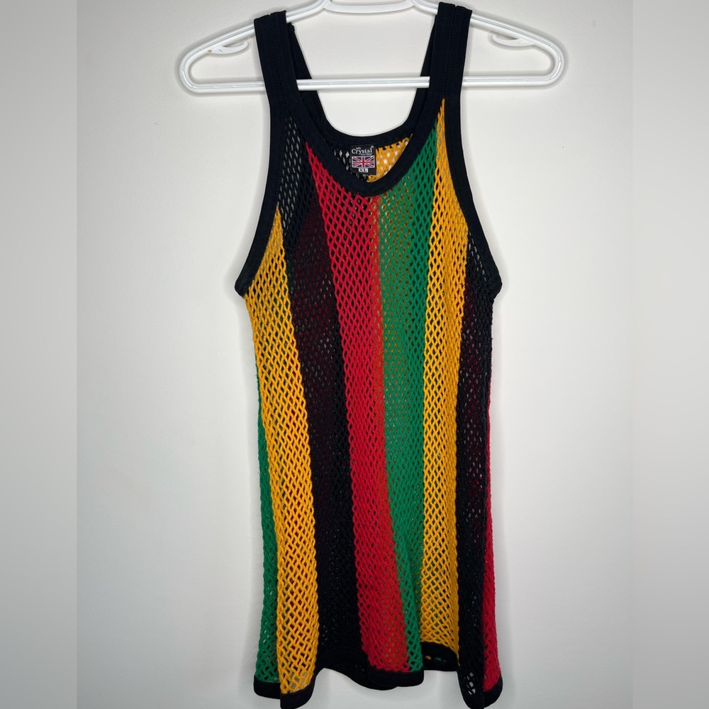 💕 2/25 Rasta Crochet String Tank